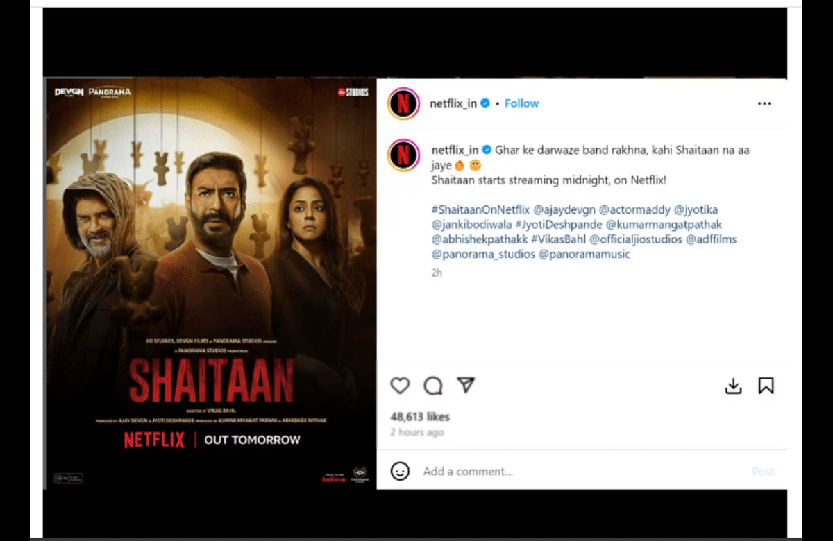 Shaitan Movie on OTT